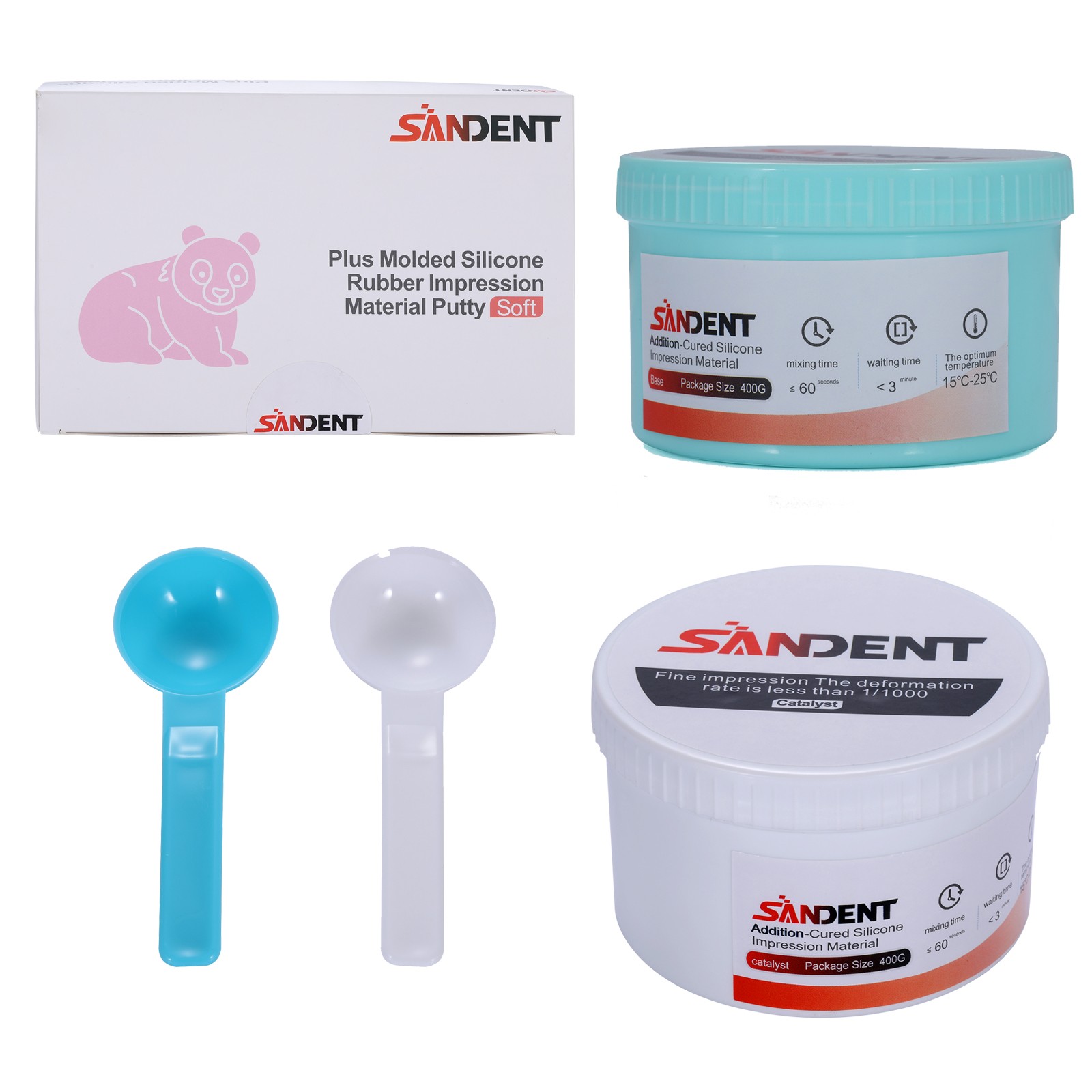 Dental Putty Regular Set PVS VPS Impression Material Silicon Base + Catalystst