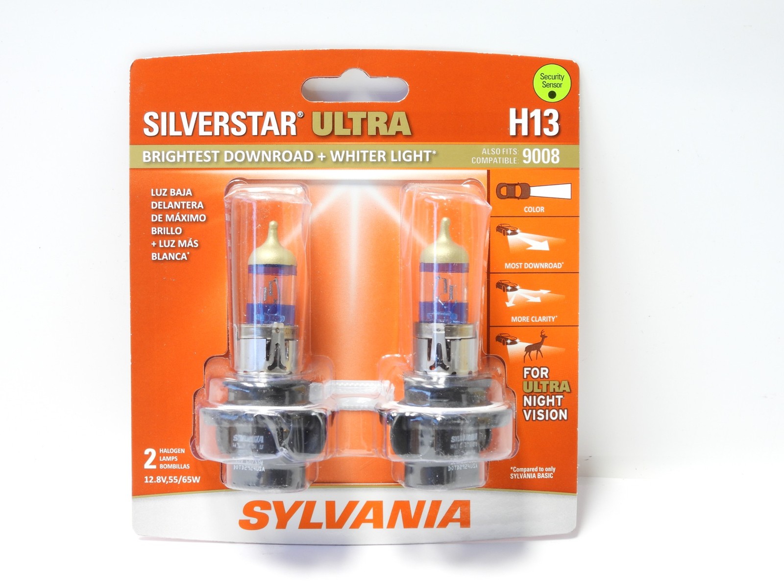Sylvania H13 Silverstar Ultra 9008 High Performance Headlight Bulbs 2-Pack