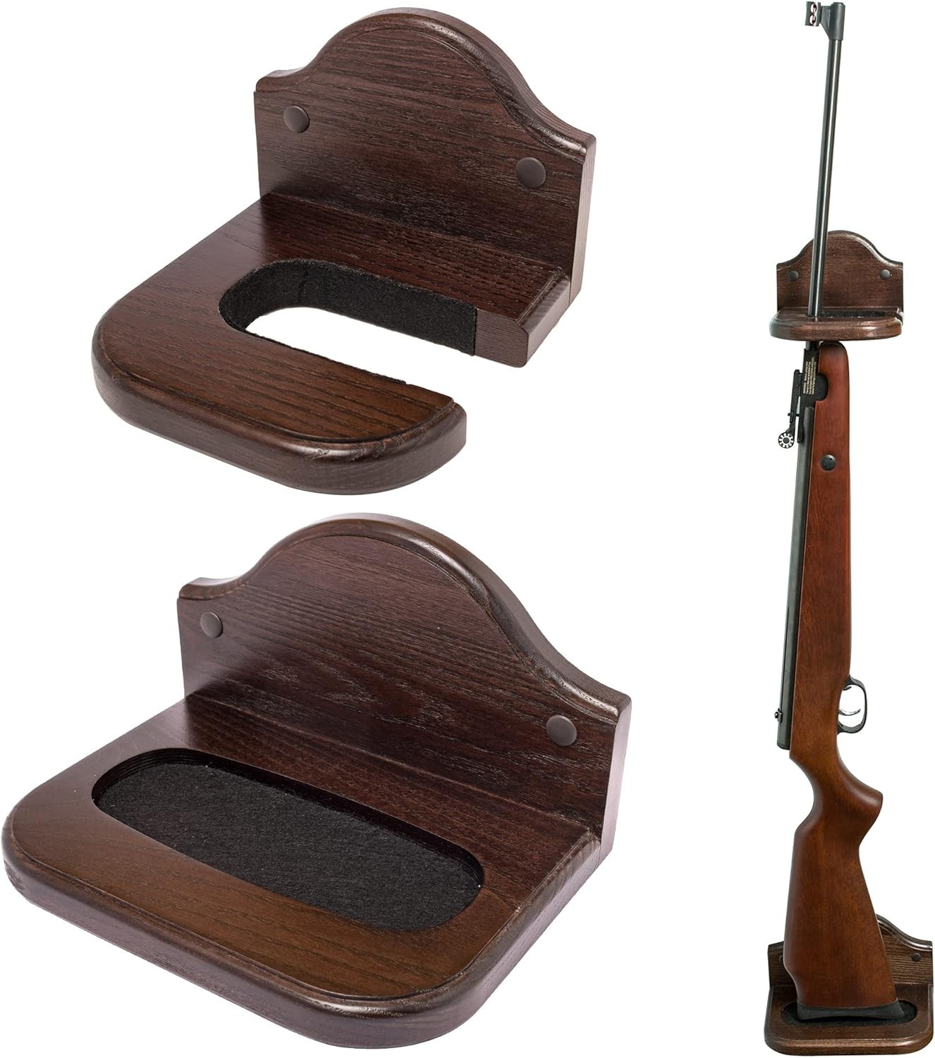 Vertical Gun Rack for Wall Wood Gun Holder for Rifle or Shotgun – Gun Wall Mount