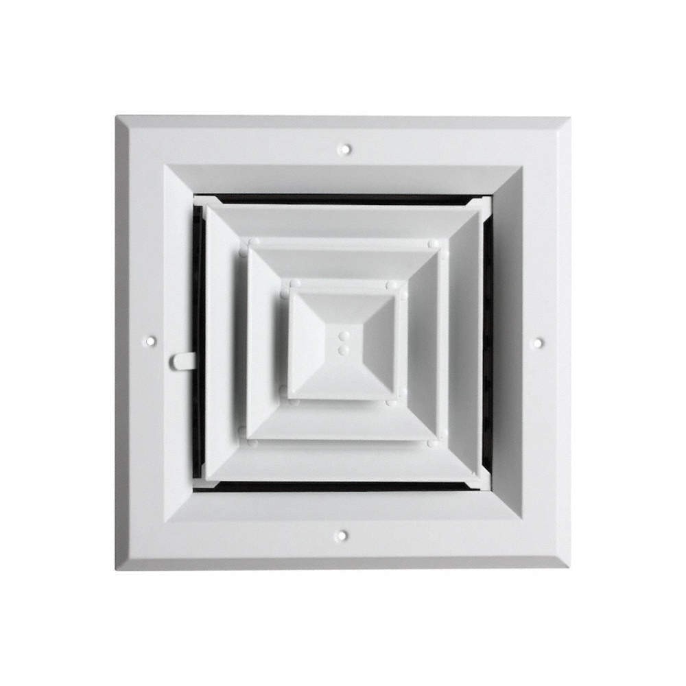 GRAINGER APPROVED 4MJJ6 Diffuser,4-Way,Duct Size 8" 4MJJ6