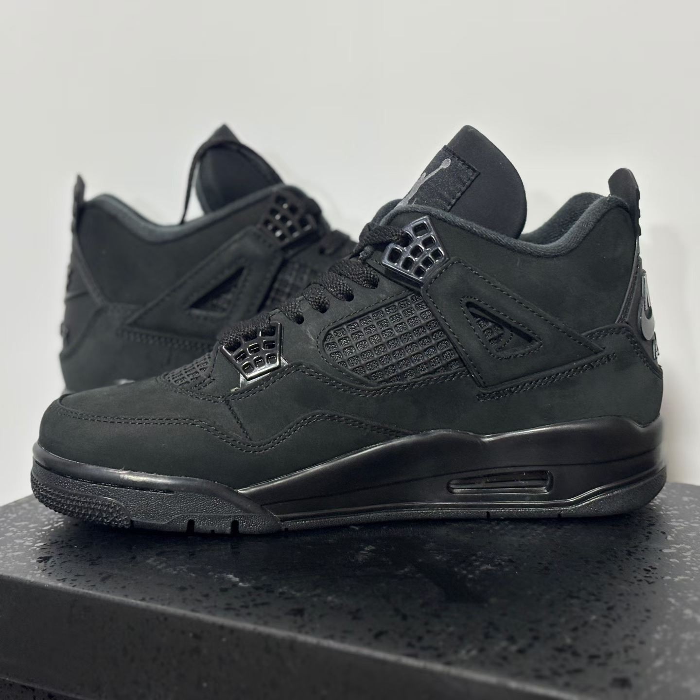 All Black AJ4 Retro Men Sneakers Nike Jordan 4 Basketball Shoes Triple Black