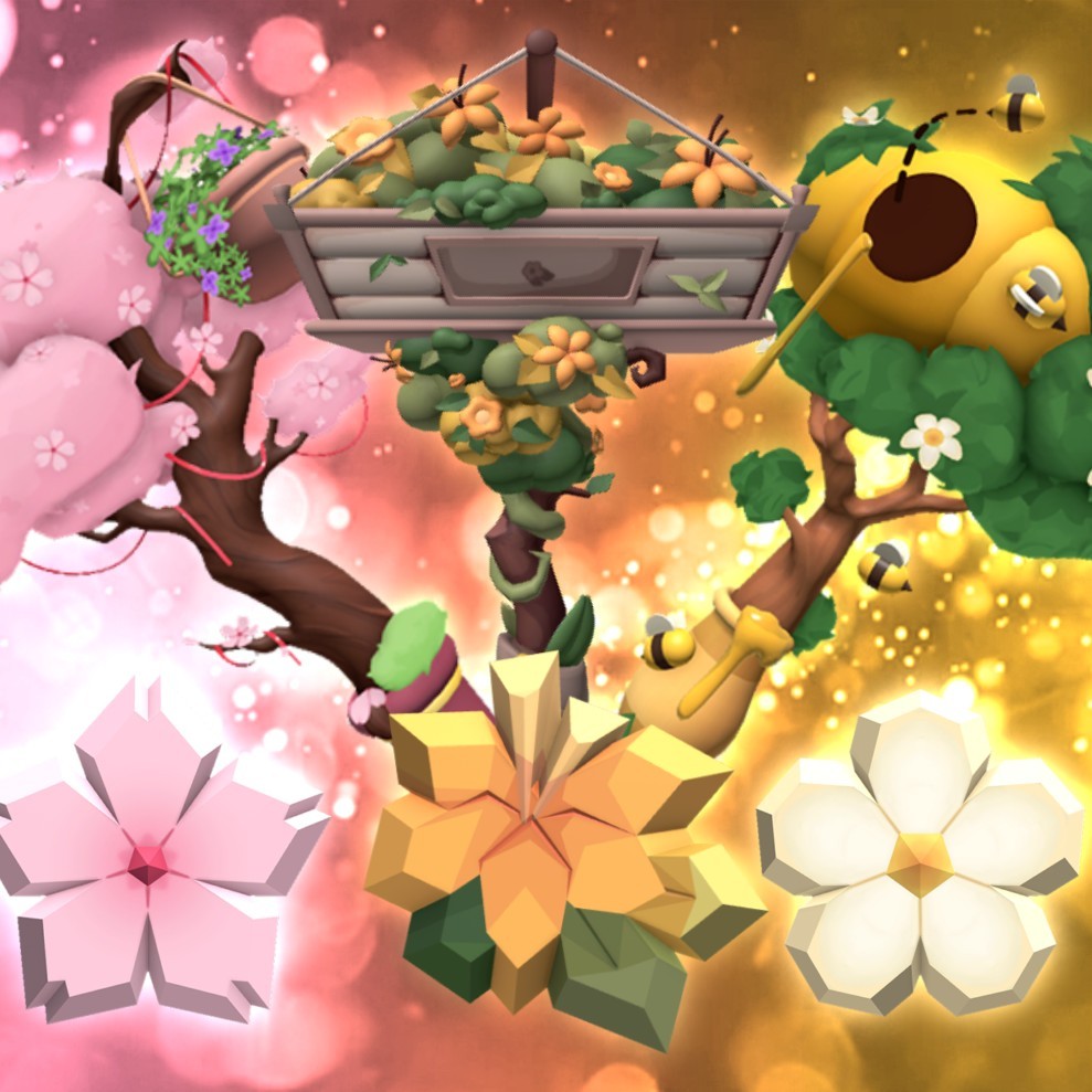 Cherry Blossom , Honey Hive, And Lilium Bush Trio Sets Flee The Facility FTF
