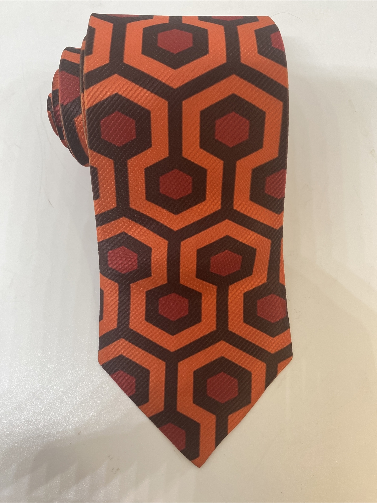Overlook Hotel Carpet Necktie The Shining Movie Hexagon Hallway Carpet Tie 3” W