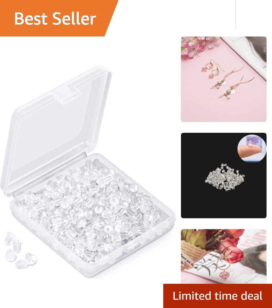 Soft Clear Silicone Earring Back Pads - 1200 Pcs, Perfect for Secure Fit (4mm)