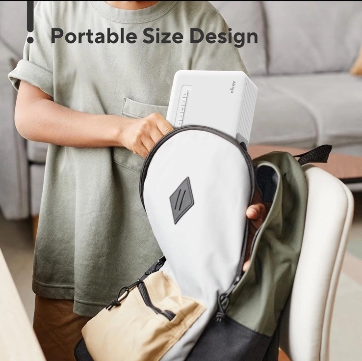 AKIYO O1 Mini LED Portable Projector with Projector Stand iOS/Android HDMI/PS5