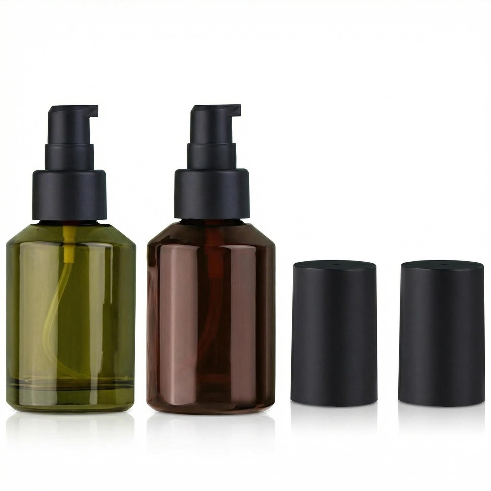 2 Pcs 60ml/2oz Empty Glass Lotion Pump Bottles, Leak Proof Refillable Travel ...