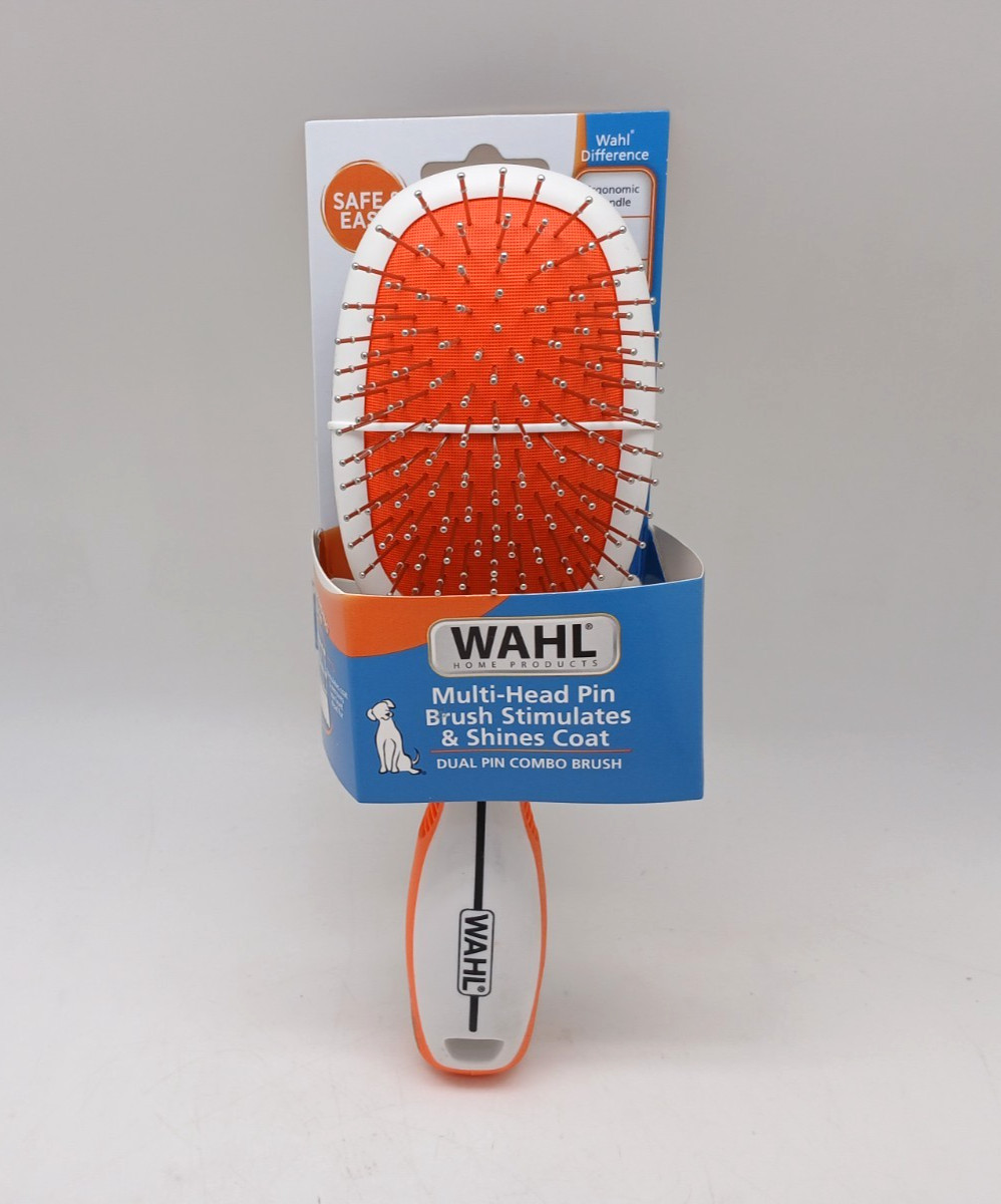 Wahl Double Sided Dog Brush - Pin and Bristle Combo for Shedding & Coat Shine