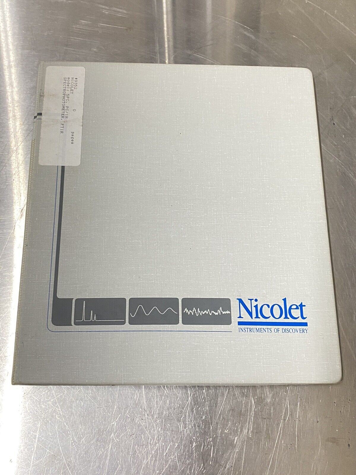 Nic Nicolet 5pc, PC/IR Spectrophotometer - Users Guide / Manual / Instructions