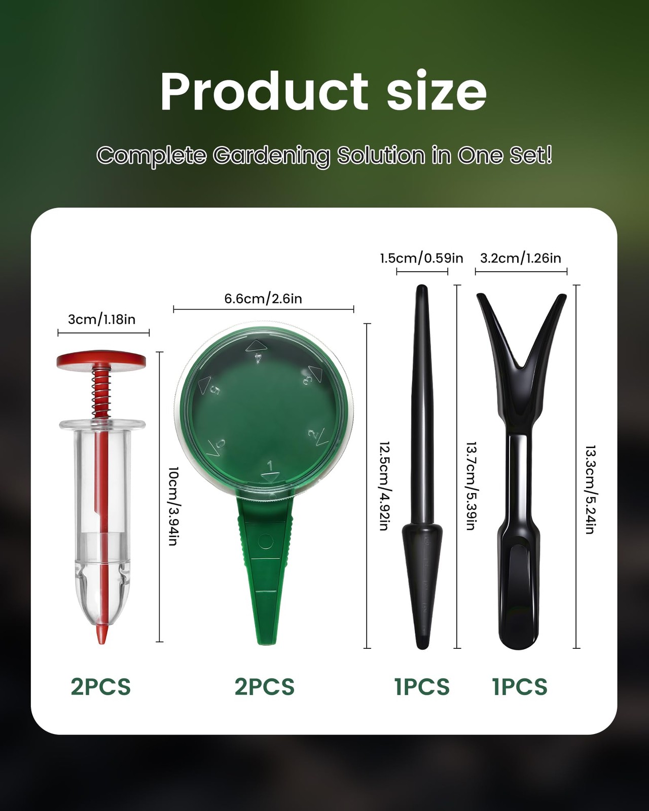 Mini Seed Spreader Set, Planter Tool for Small Seed, Red & Green & Black