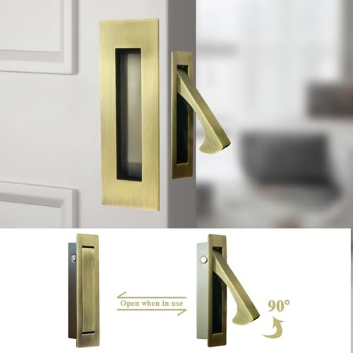 Pocket Door Handles and Edge Pull 6Inch Pull Hardware Model A Antique Brass