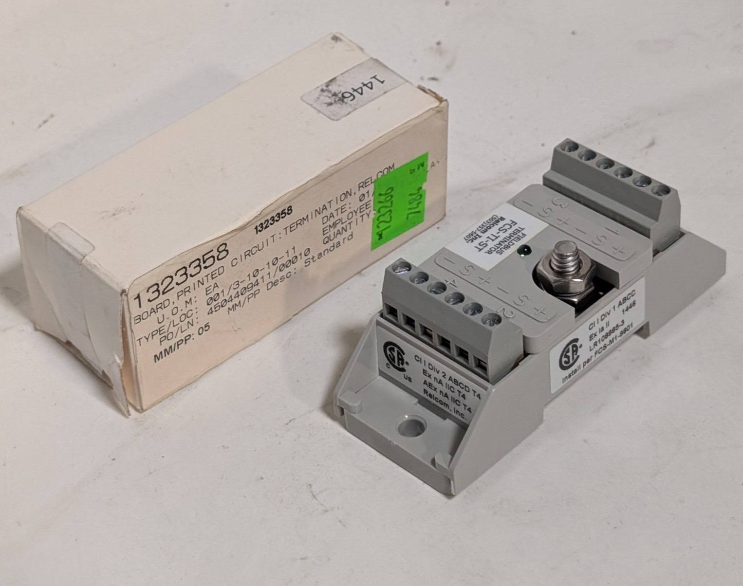 Relcom FCS-TI-ST Fieldbus Terminator with Surge Suppression and Screw Connectors