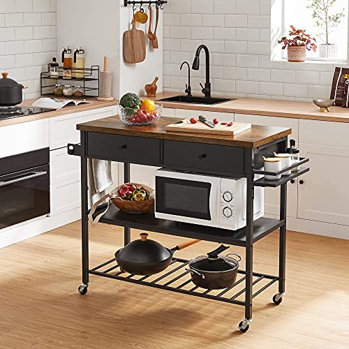 VASAGLE Kitchen Island, Kitchen Cart, VASAGLE003B01 - Rustic - Scratch & Dent