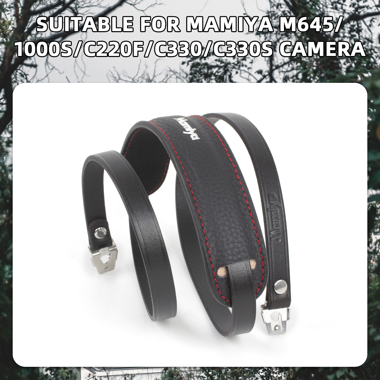 Leather Shoulder Strap With Padded For Mamiya M645 1000S C220F C330 C330S Camera