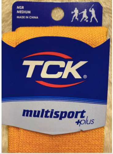 1 TCK Multisport +plus Tube Socks Gold Yellow Size L. "Free Shipping"
