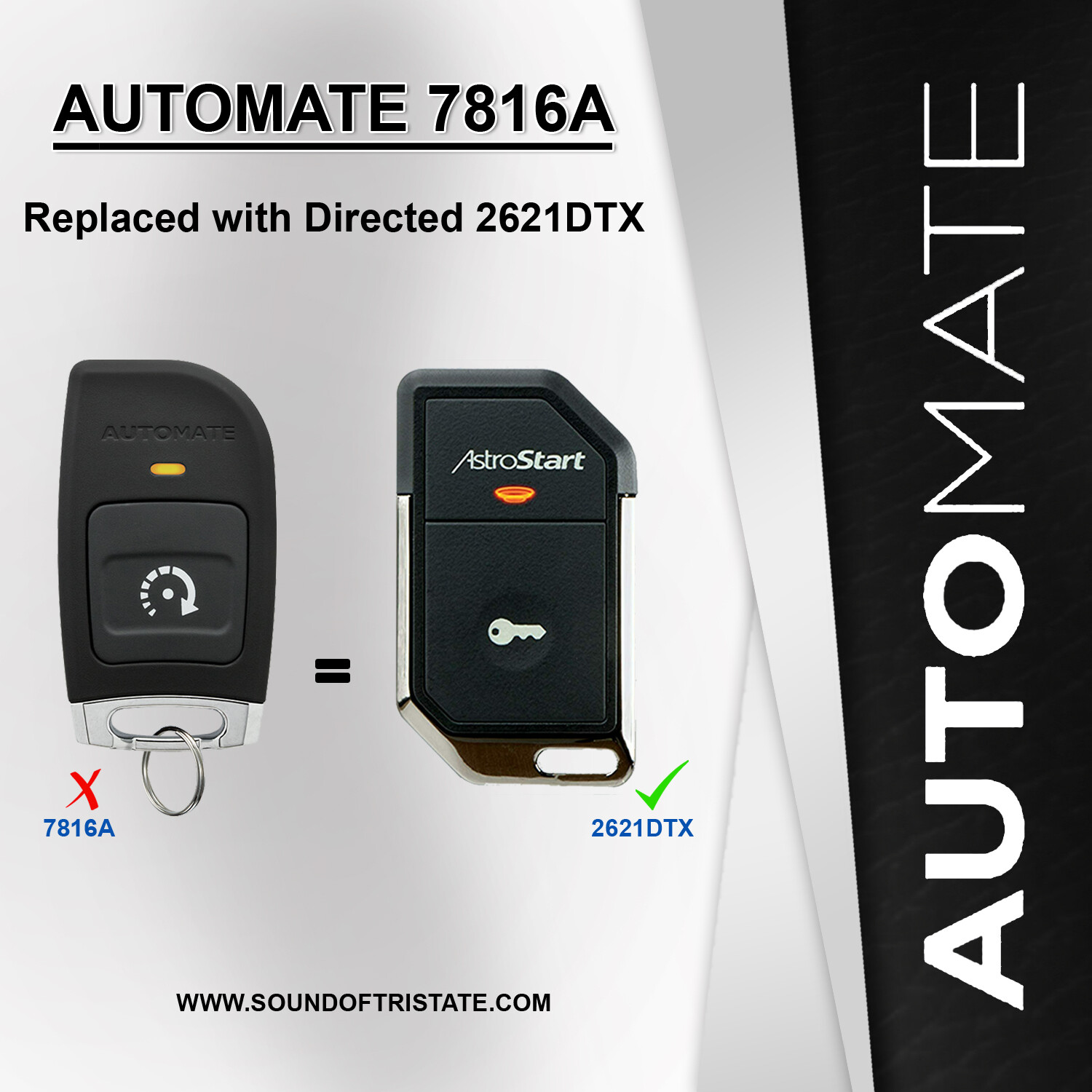 Astrostart 2621DTX 2-way Remote Control for 4203 4205 4218 7816A Remote Start