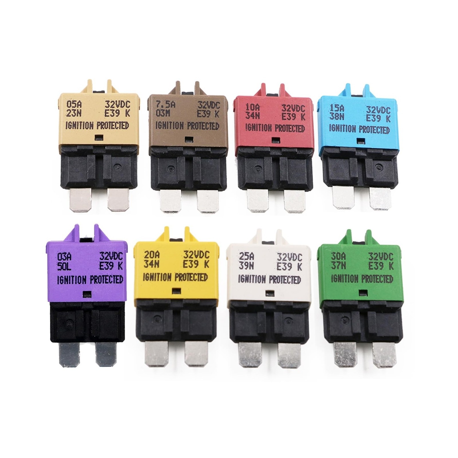 E39 Manual Low Profile ATO ATC Blade Fuse Resettable Assortment | 3A 5A 7.5A ...