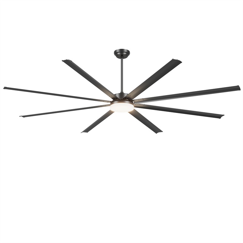 96 Inch Large Size Industrial PM DC Motor 6-Speed Ceiling Fan with Light, Remote