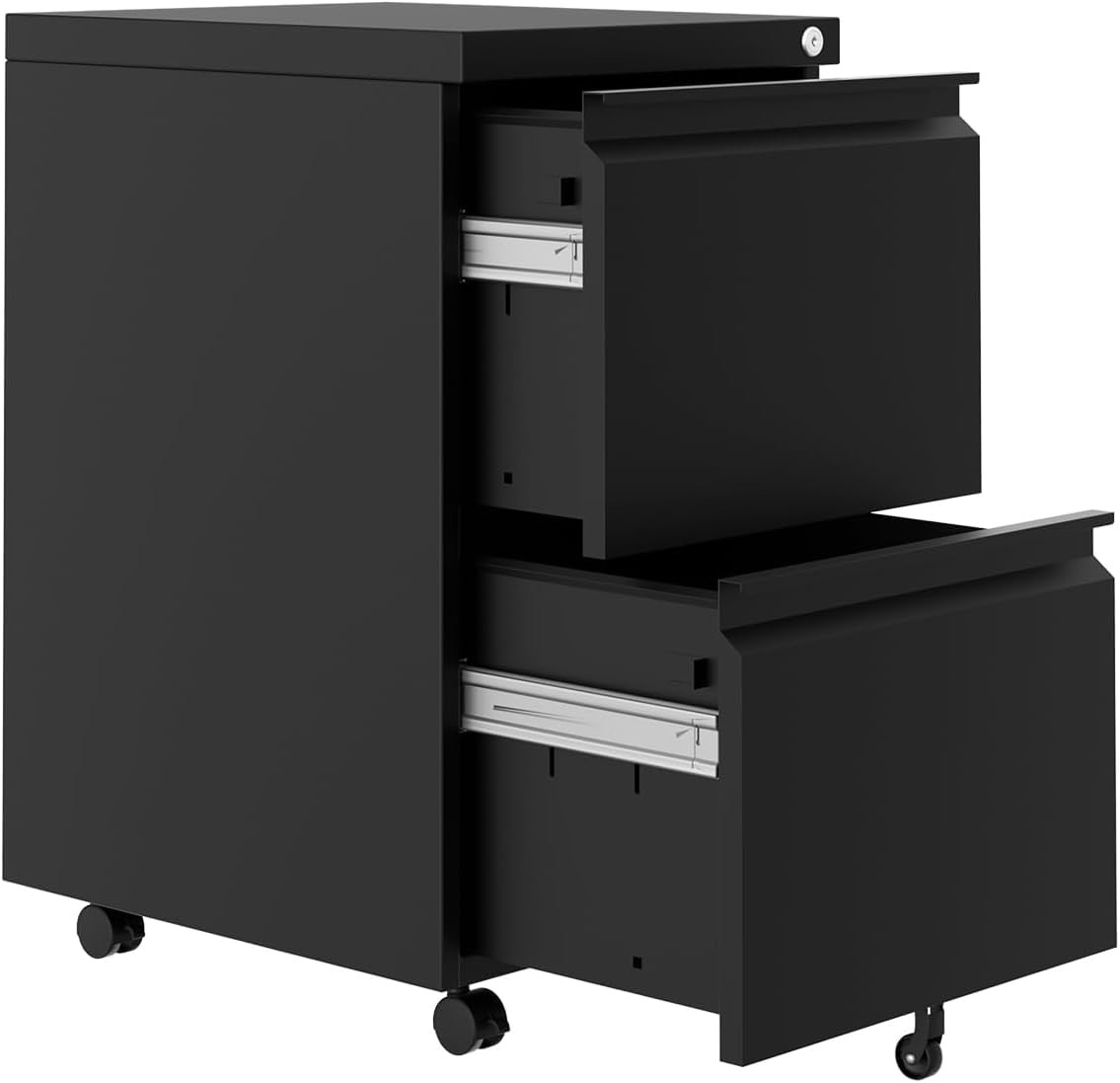 GRAVEE File Cabinet 2-Drawer on Wheels w/Lock Under Desk Metal Rolling Storage