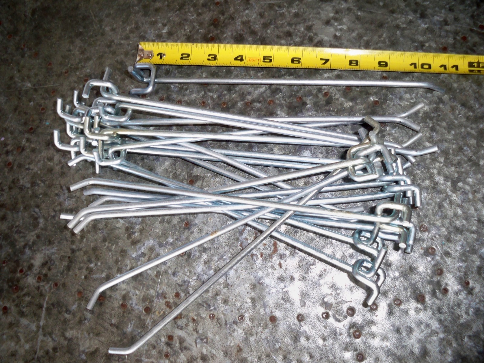 10 Inch Chrome Pegboard Hooks - 20 Pack of Peg Board Hooks Variety Used