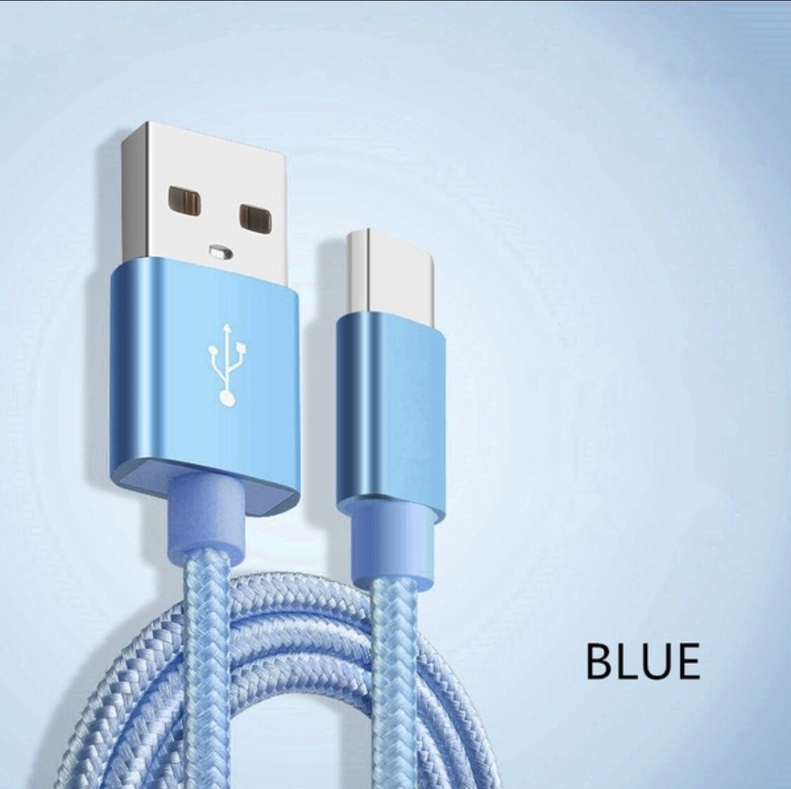 LOT OF 3 Type-C Nylon Braided Data Sync Charging Cord USB-C Fast Charger