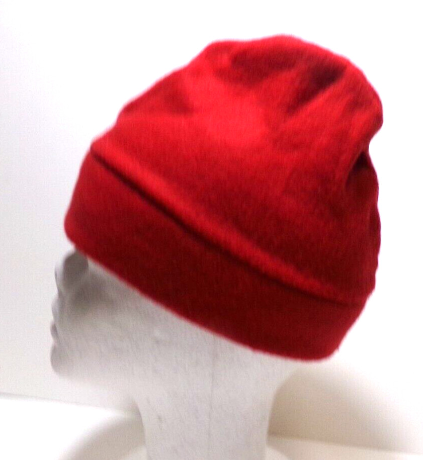 SOLID RED POLAR FLEECE BEANIE / SKULL CAP WINTER HAT h88cr