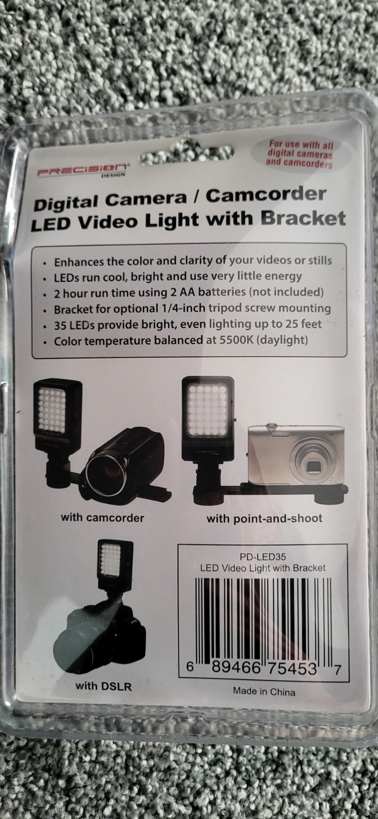 led lamp light for video camera universal fit with bracket New in box