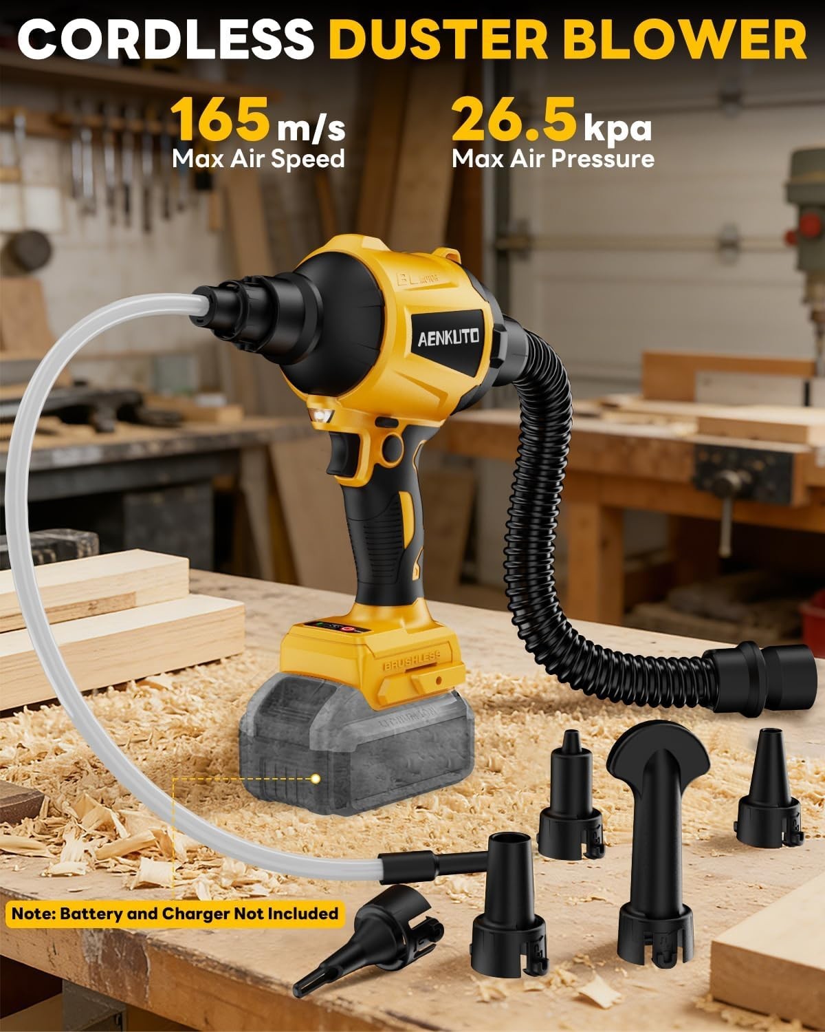 Cordless Compressed Air Duster Compatible with Dewalt 20V MAX Battery (Tool Only