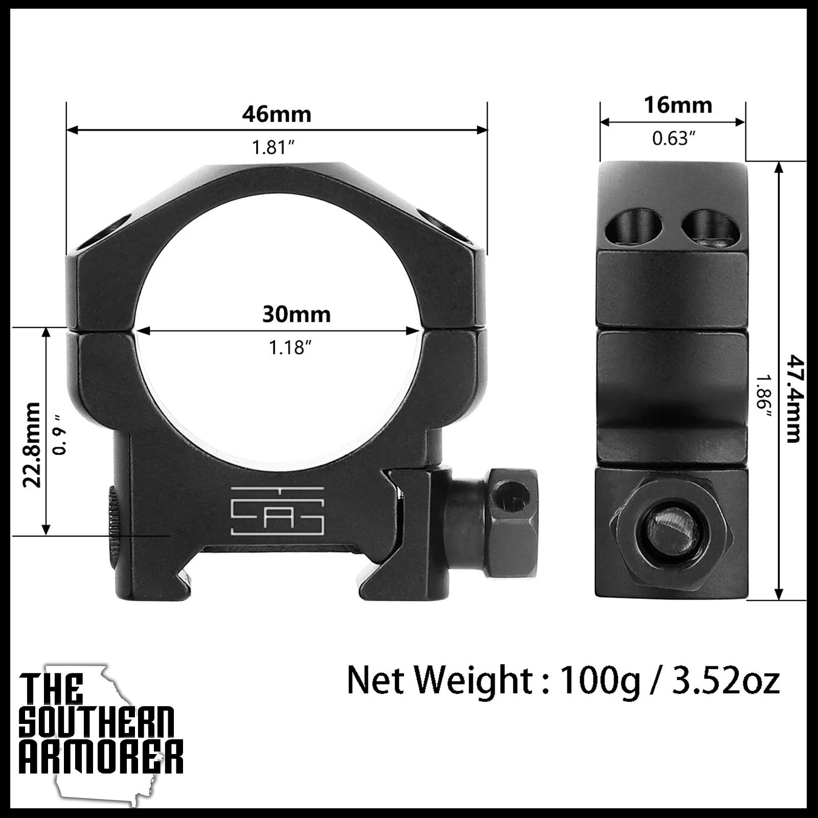30mm Low Profile Scope Ring Set – TSA® Tactical Mounts for Picatinny/Weaver