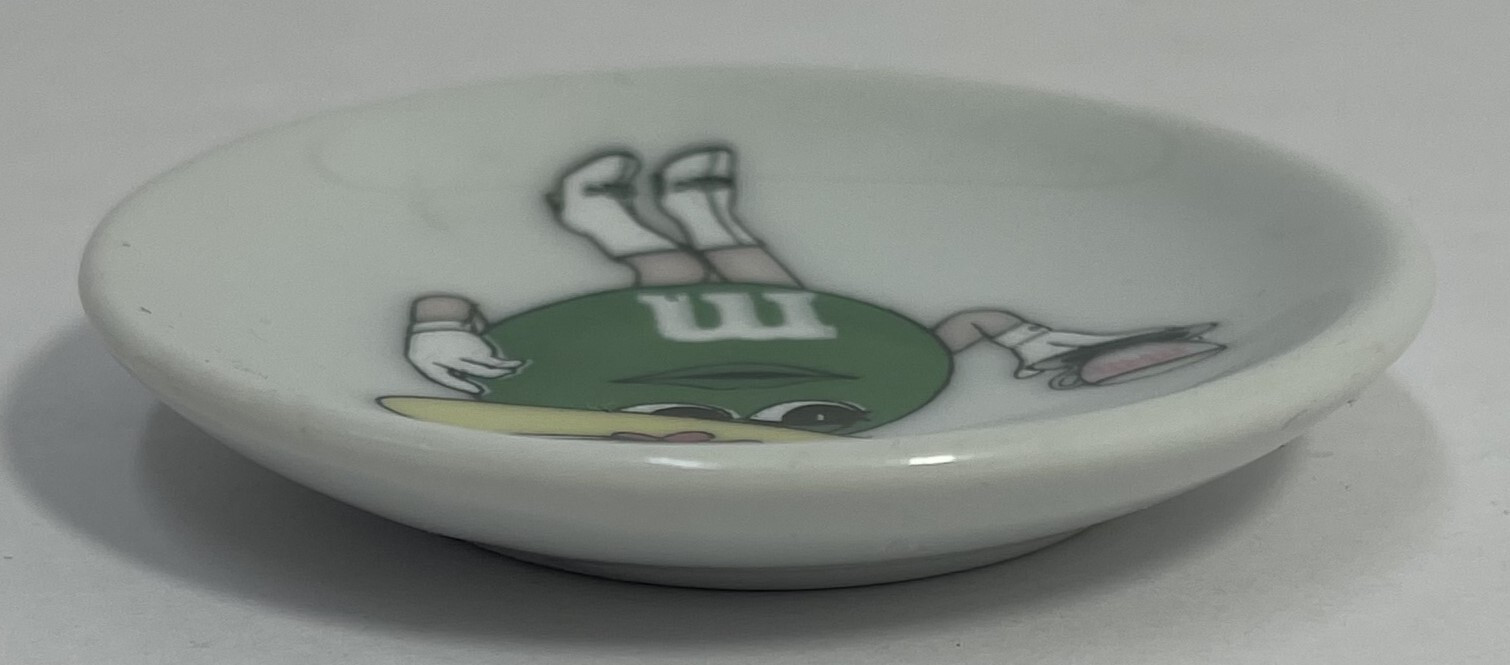 Green M&M Ceramic M&M's Candy Saucer 2.5" Round