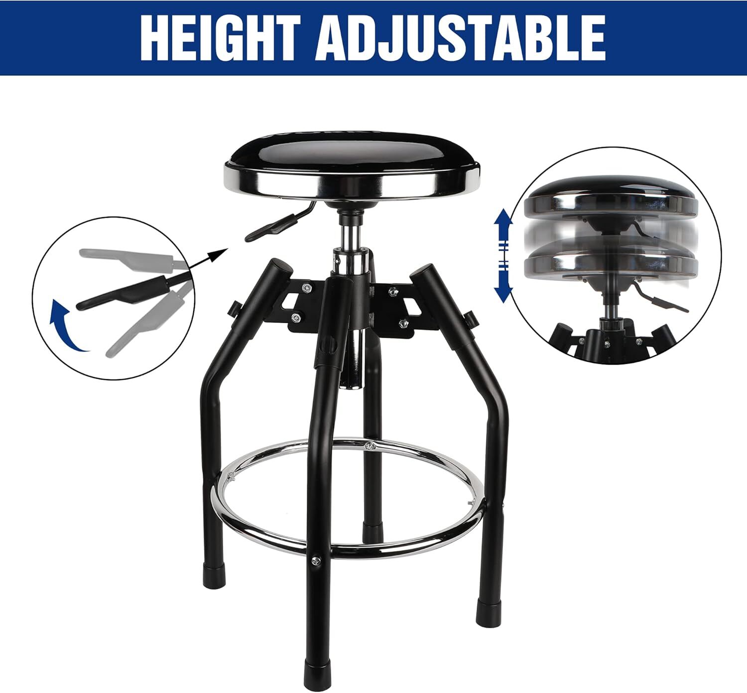 WORKPRO 29in to 33.86in Shop Stool Garage Bar Stool 60" Adjustable Workbench Set