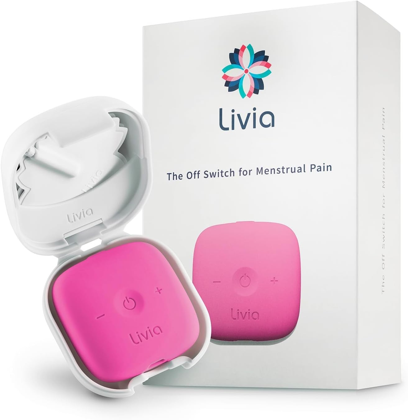 Livia Menstrual Pain Relief Device, Pink – Off-Switch for Period Pain