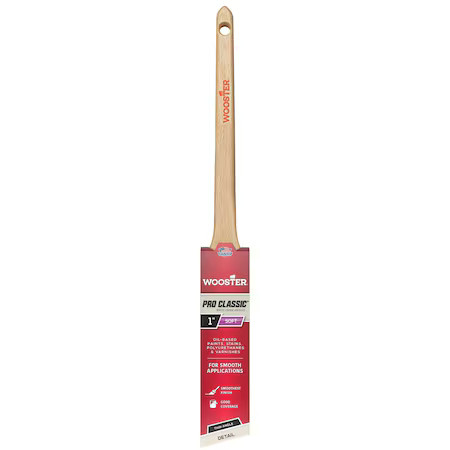 Wooster Z1216-1 1" Angle Sash Soft, White China Bristle, Paint Brush, Sealed