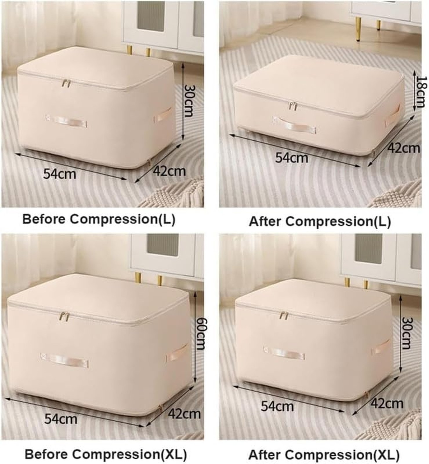 Space Saving Self Compression Organizer,Compression Duvet Storage Bag Large C...