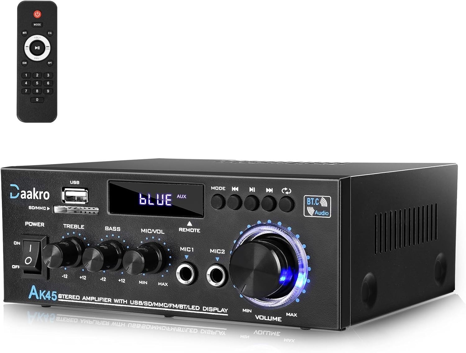 Powerful 300W Stereo Amplifier with Wireless Bluetooth & Custom Sound Control