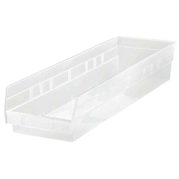 Quantum Storage Systems Qsb106cl Shelf Storage Bin, Polypropylene, Clear, 4 In