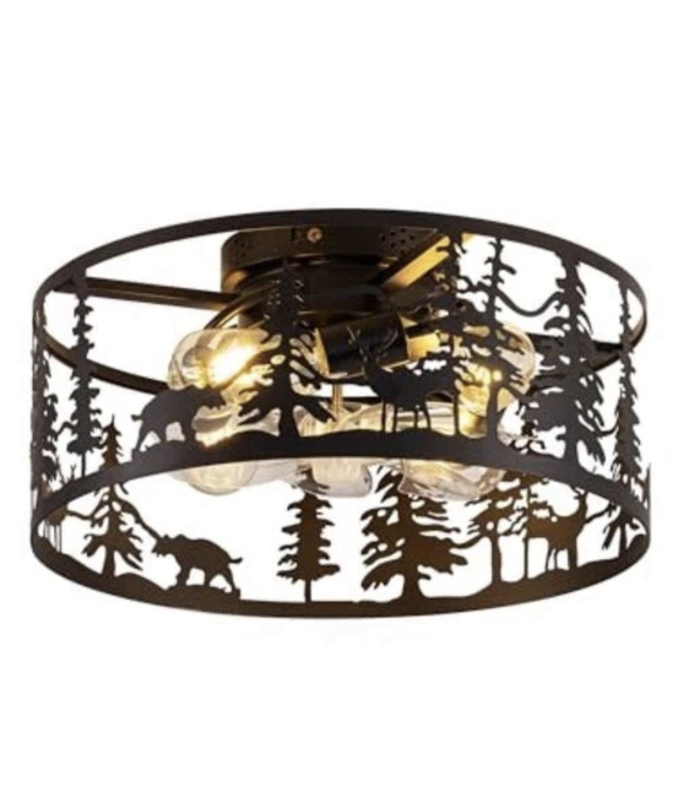 Black Fandelier Ceiling Fan with Light Remote Farmhouse Rustic Chandelier