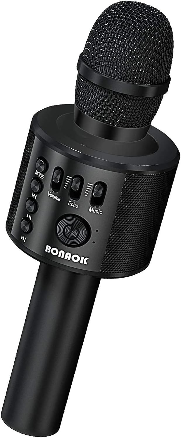 Wireless Bluetooth Karaoke Microphone Portable Handheld Speaker Q37 Black