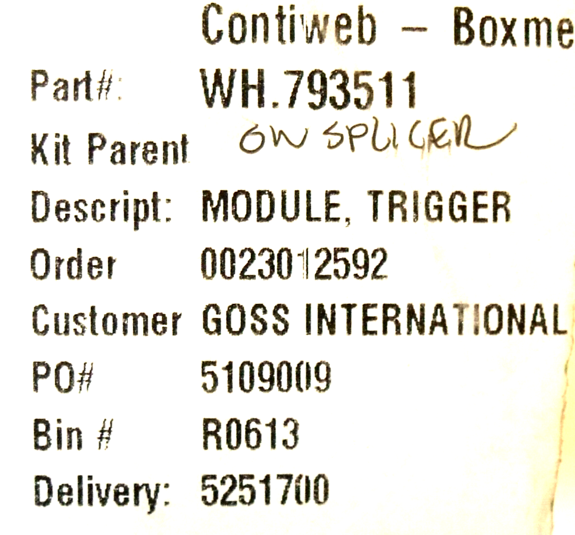 NIB Conta-Clip 4R793511C Trigger Module: 24VDC