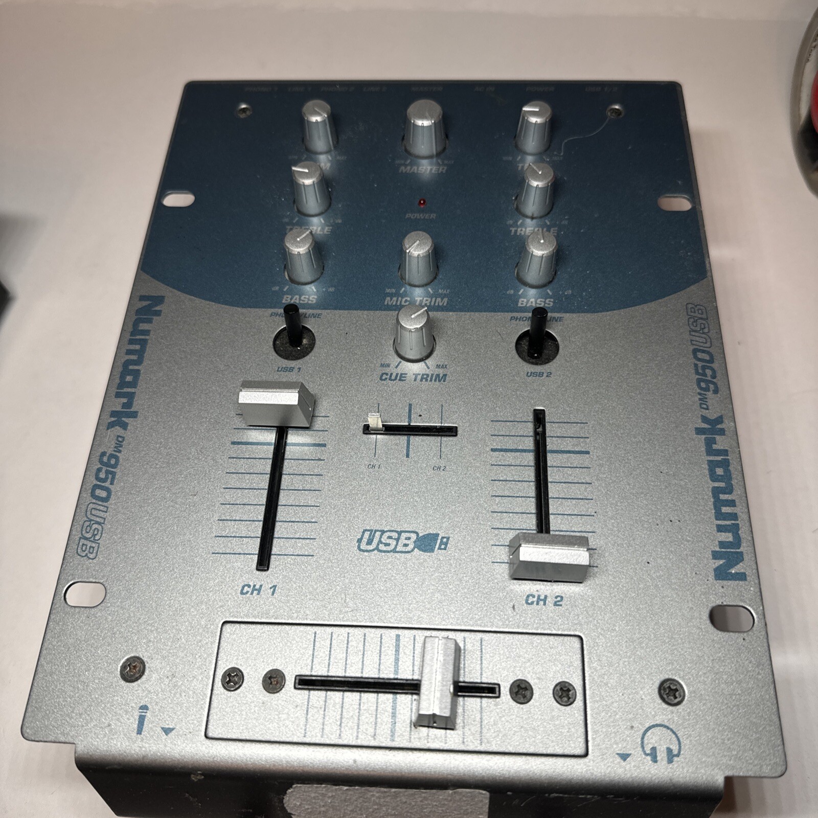 Numark DM950 2 Channel Professional DJ Preamp Mixer - Untested, No AC 9V Adapter