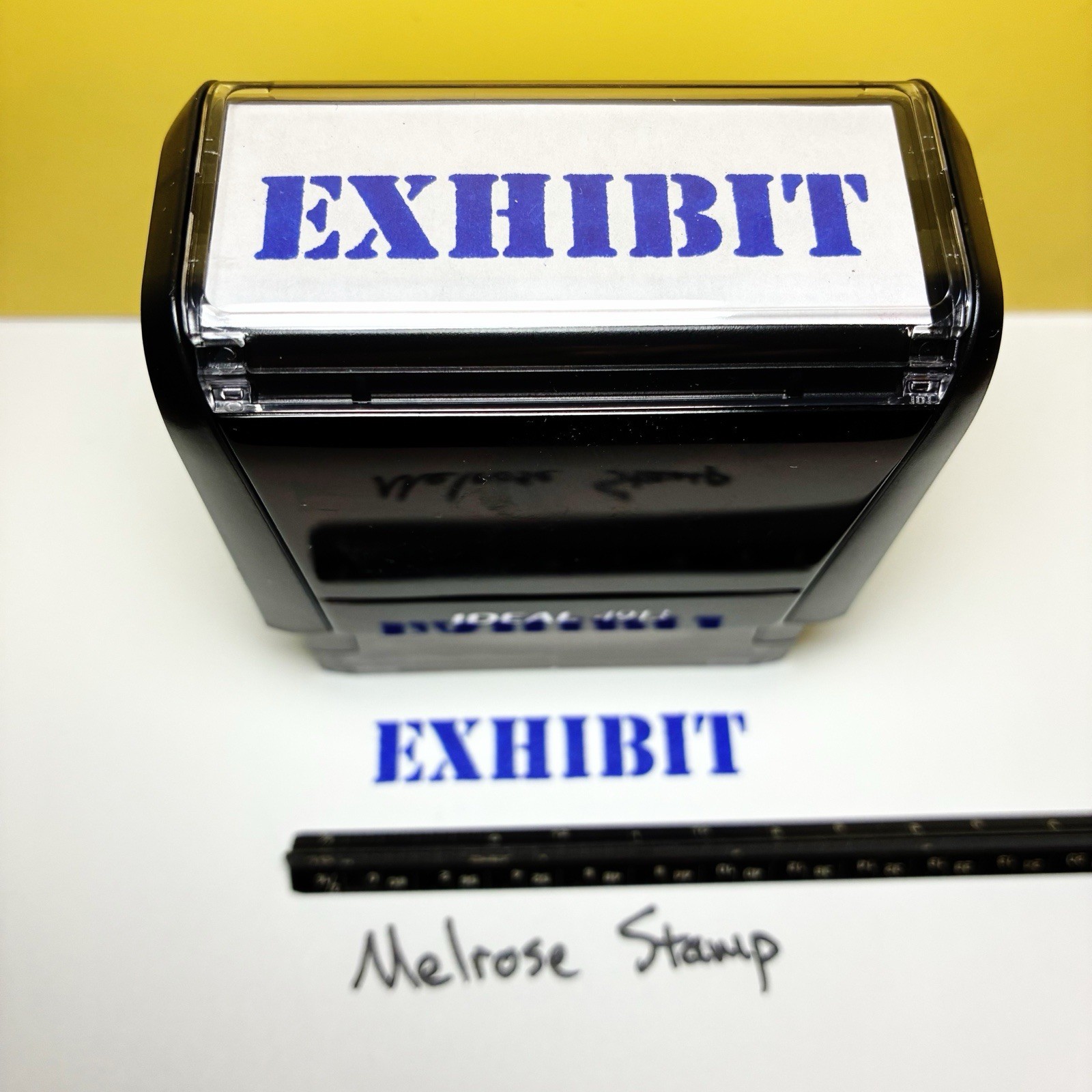 Exhibit Rubber Stamp Blue Ink Self Inking Ideal 4913