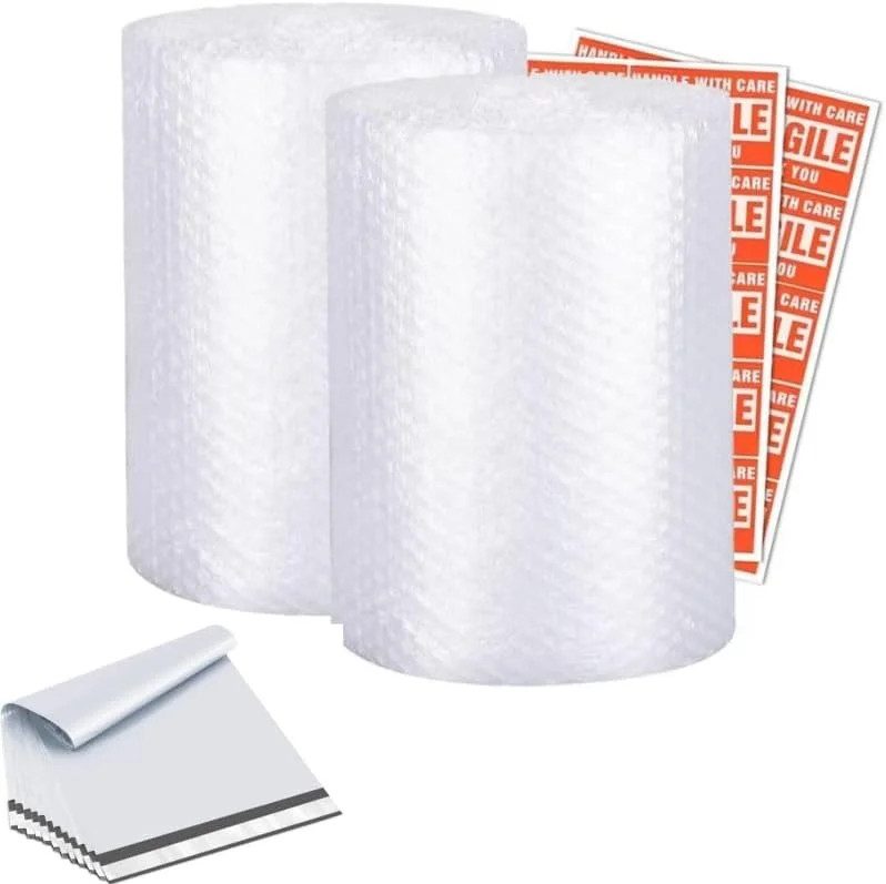 2 Pack Bubble Wrap Rolls For Moving Boxes, 3/16" Air Bubble, 12 Inch x 72 Feet T