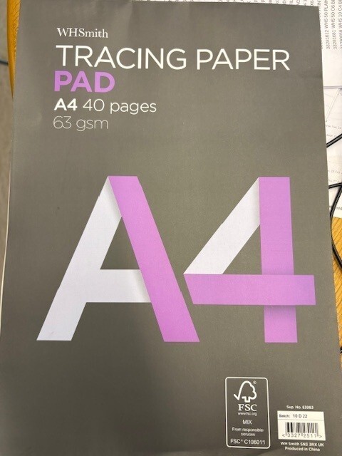 WH SMITH TRACING PAPER A4 (PACK OF 5) - BRAND NEW