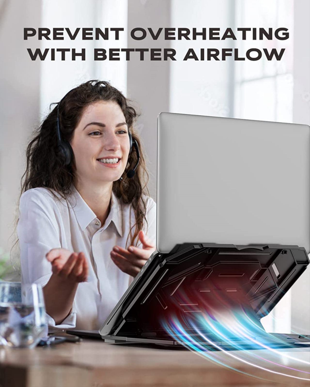 Laptop Stand for Desk Ergonomic Multi Angle Adjustable Height Portable Foldable