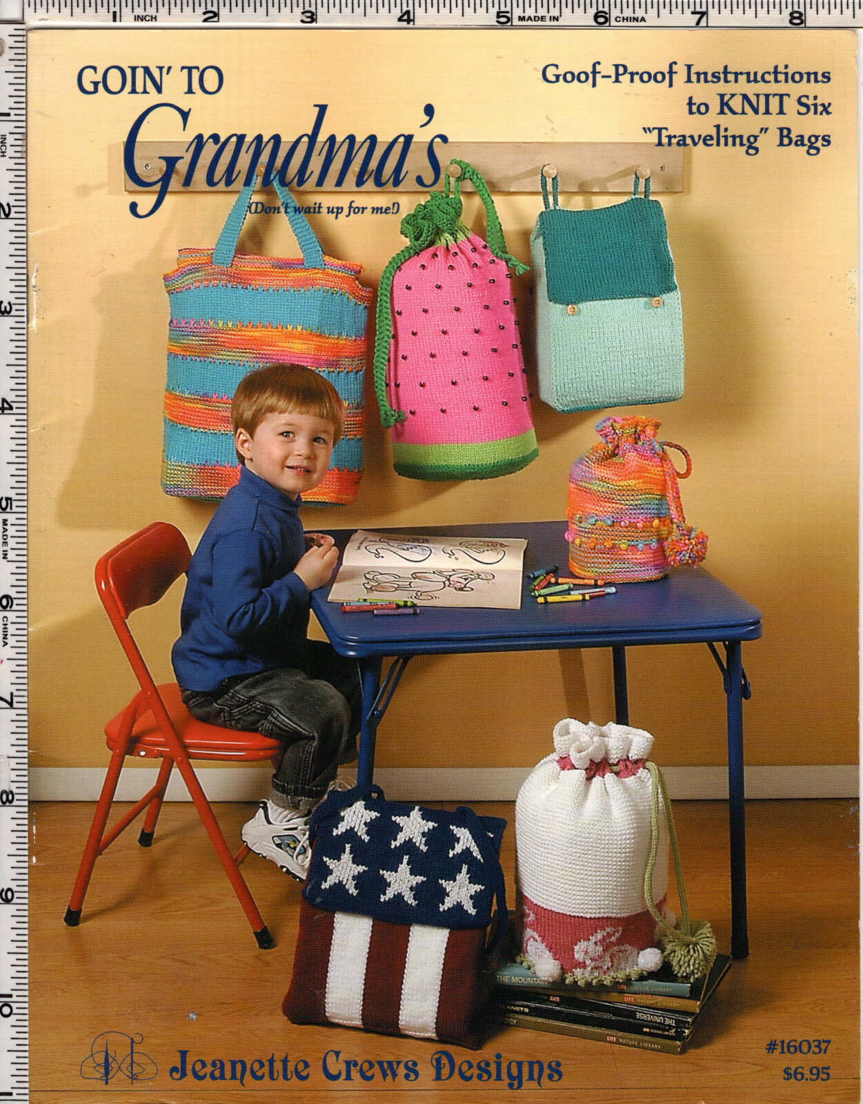 "Goin' to Grandma's" ©2003 Jeanette Crews Designs Knit 6 Traveling Bags # 16037