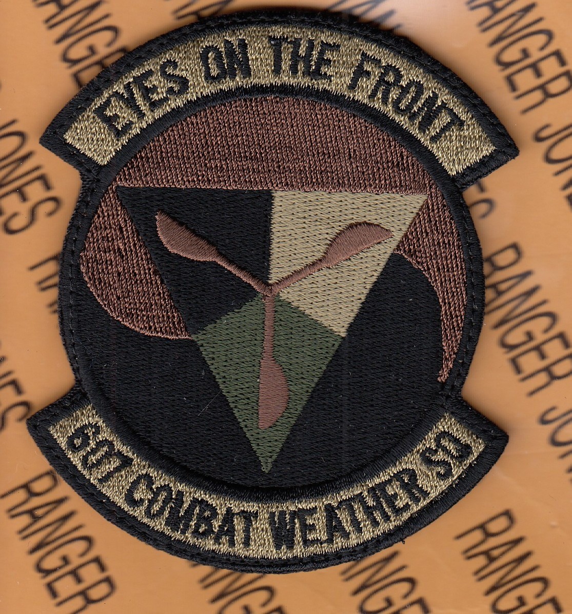 USAF Air Force 607th Combat Weather Sq CWS ~3.75" OCP w/ HOOK patch c/e