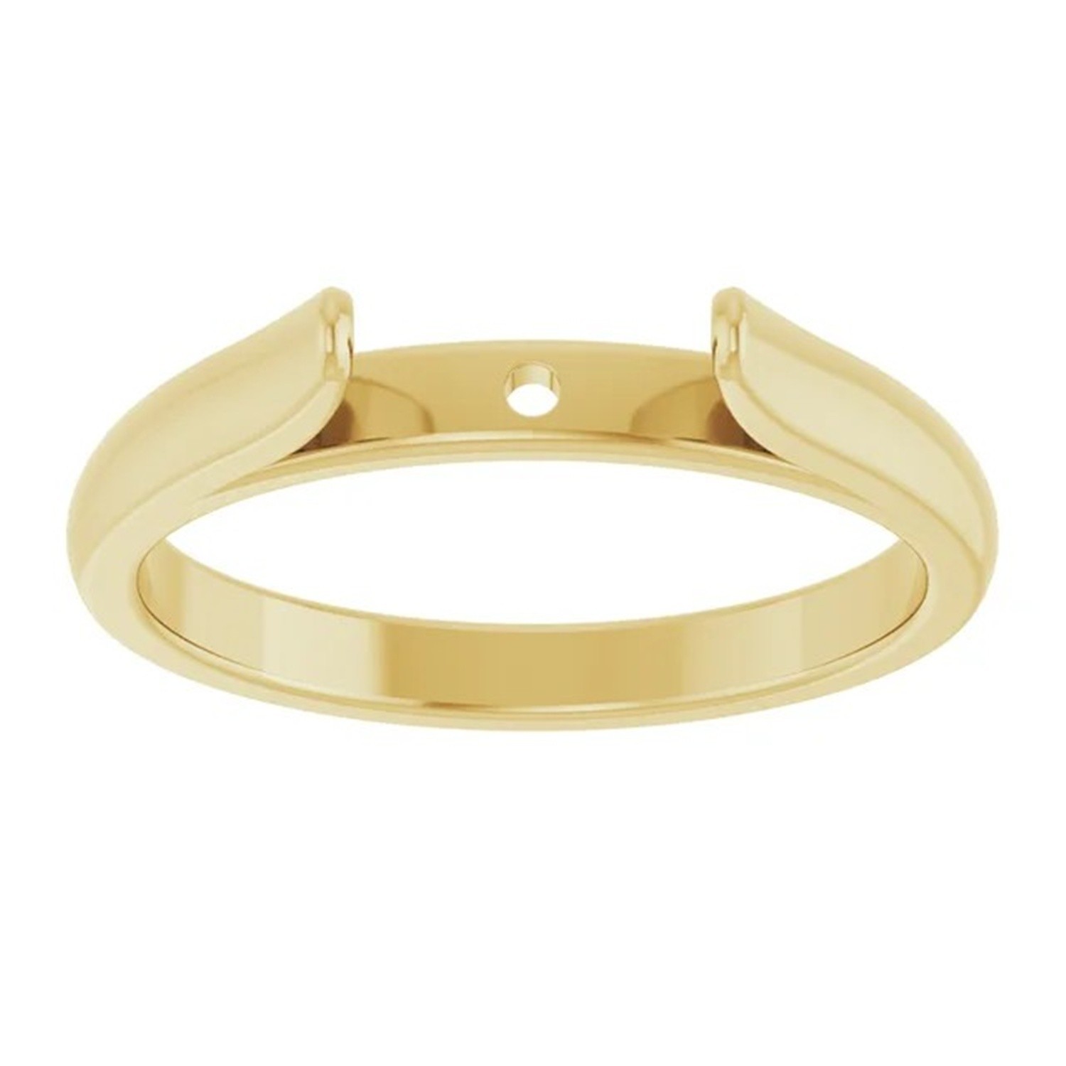 Solitaire Ring Peg Shank Solid 14K Gold Traditional Wide Span Cathedral Design