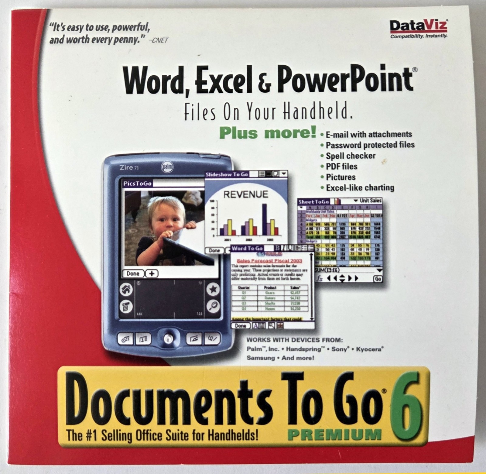 DATAVIZ Documents To Go 6 Premium: Word Excel & Powerpoint For Palm OS PDAs