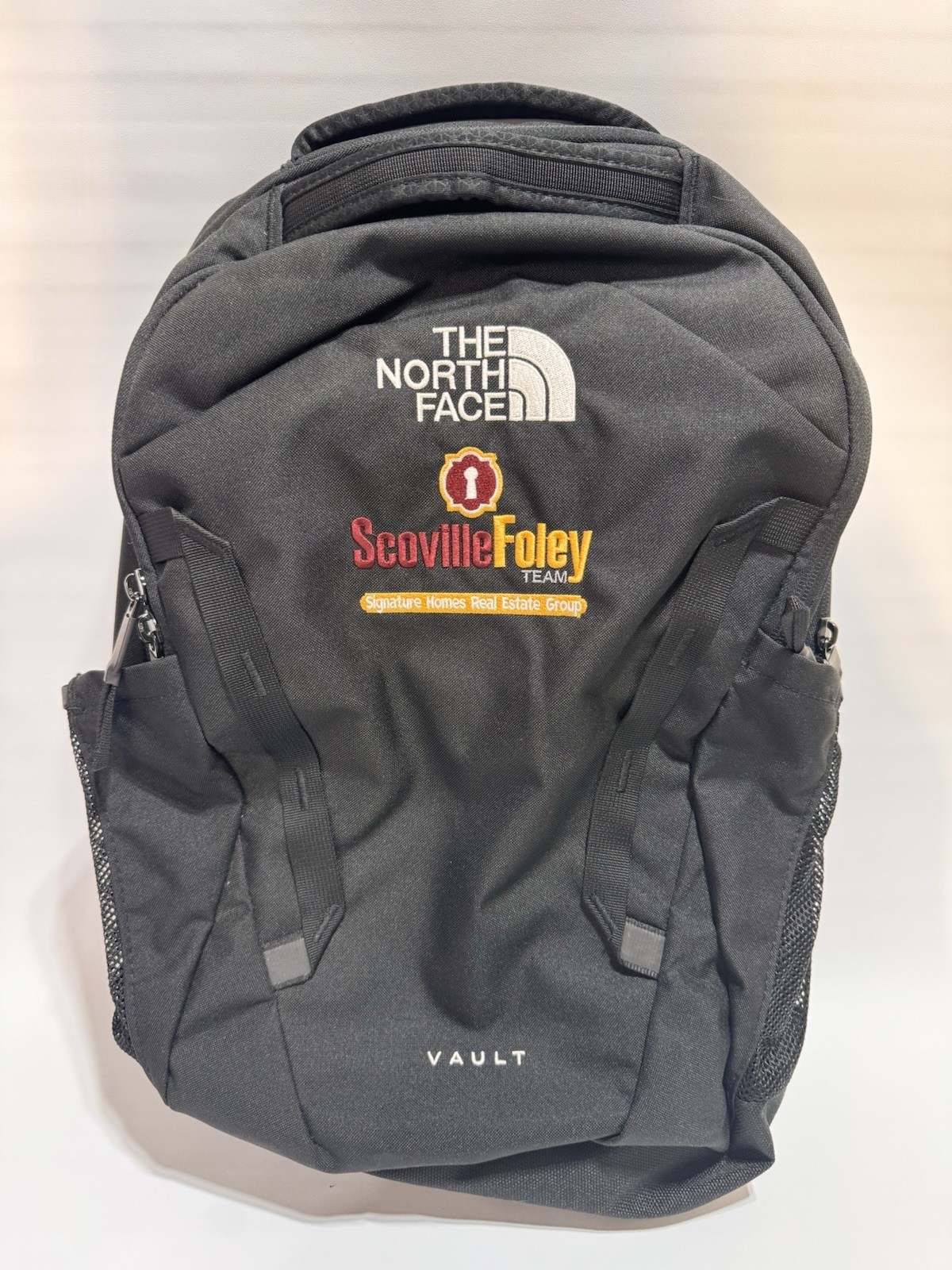 The North Face Vault Backpack Black FlexVent Laptop School Bag, Embroidered Logo