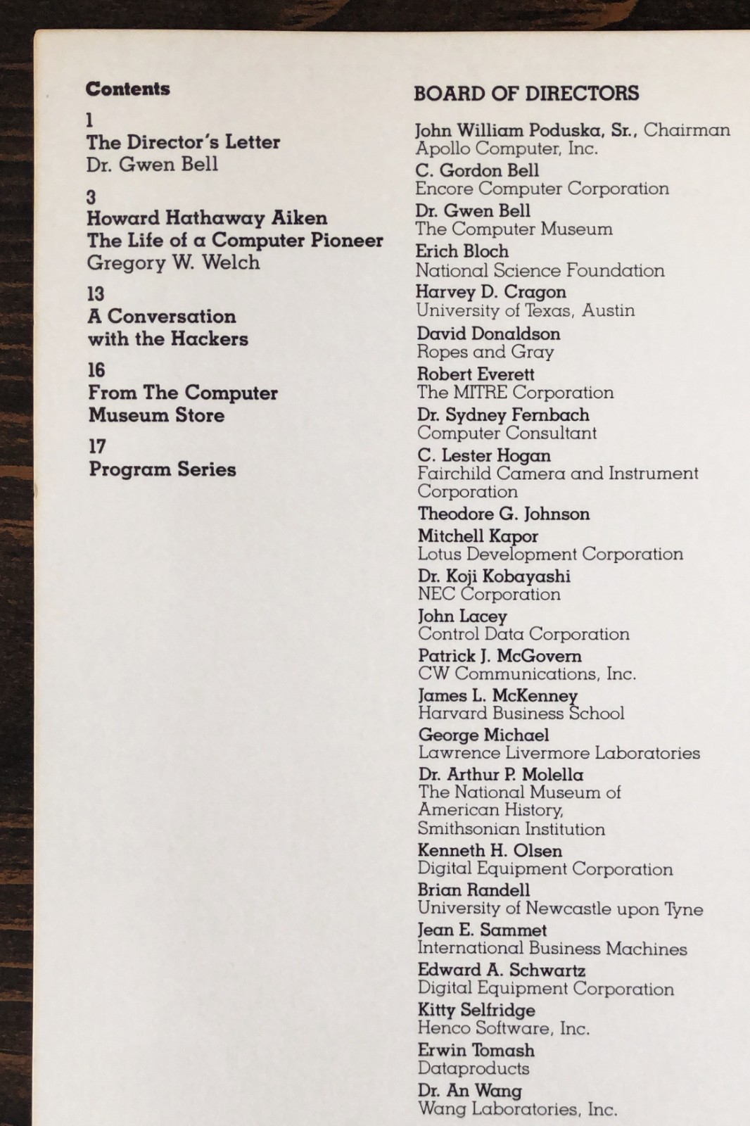 The Computer Museum Report - Spring 1985 - Volume 12