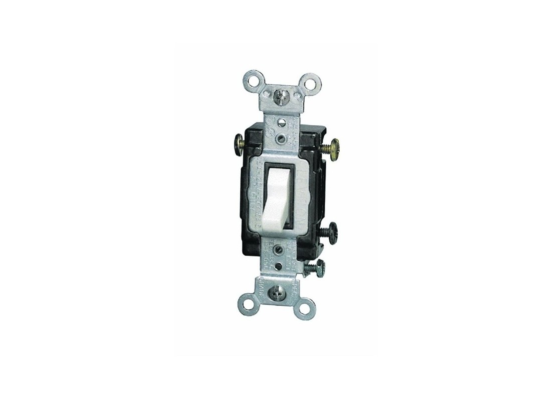 Leviton CS315-2WS AC Quiet Switch 15 amps Three Pole Toggle White White